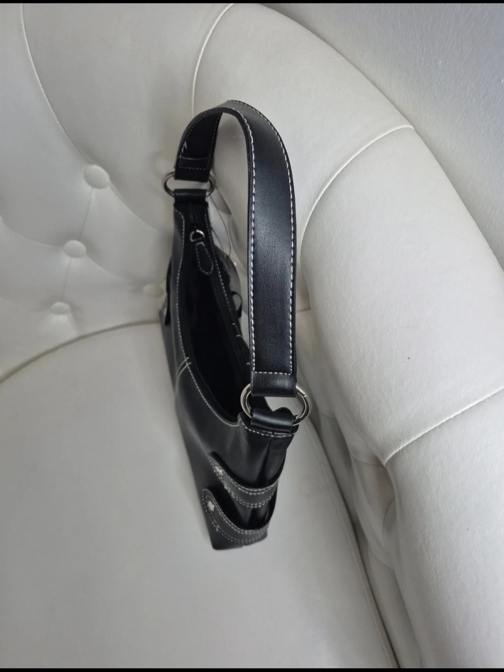 Nine West Black Shoulder Bag with Silver-Tone Accent